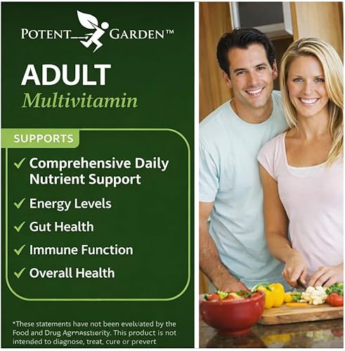 Miniatura 3 de Potent Garden Adult Multivitamin for Women & Men, 42 Fruits & Vegetables Plus Probiotics, Supports Energy Metabolism & Immune System, Daily