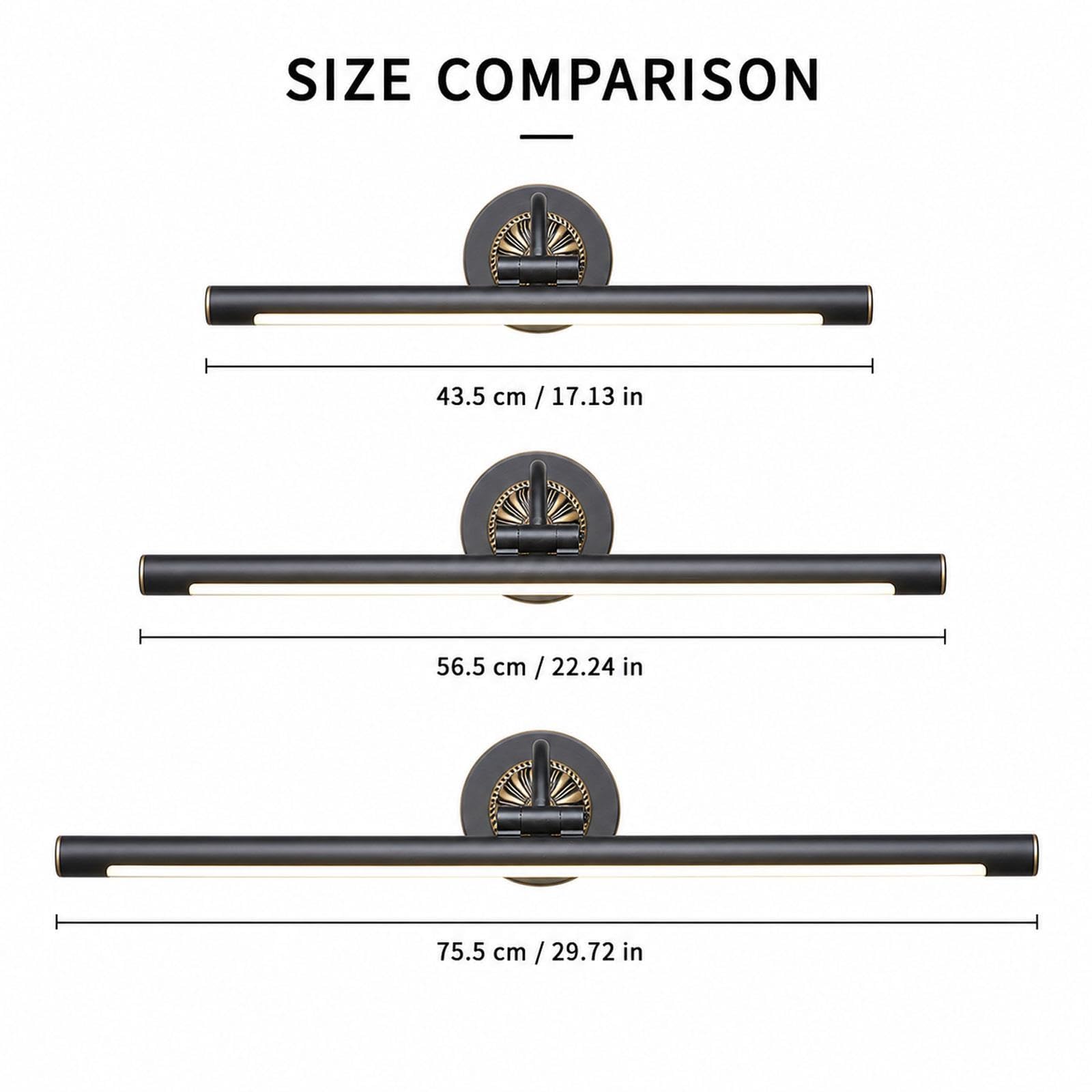 Lampe Miroir LED Style Américain Vintage, Luminaire Linéaire Laiton