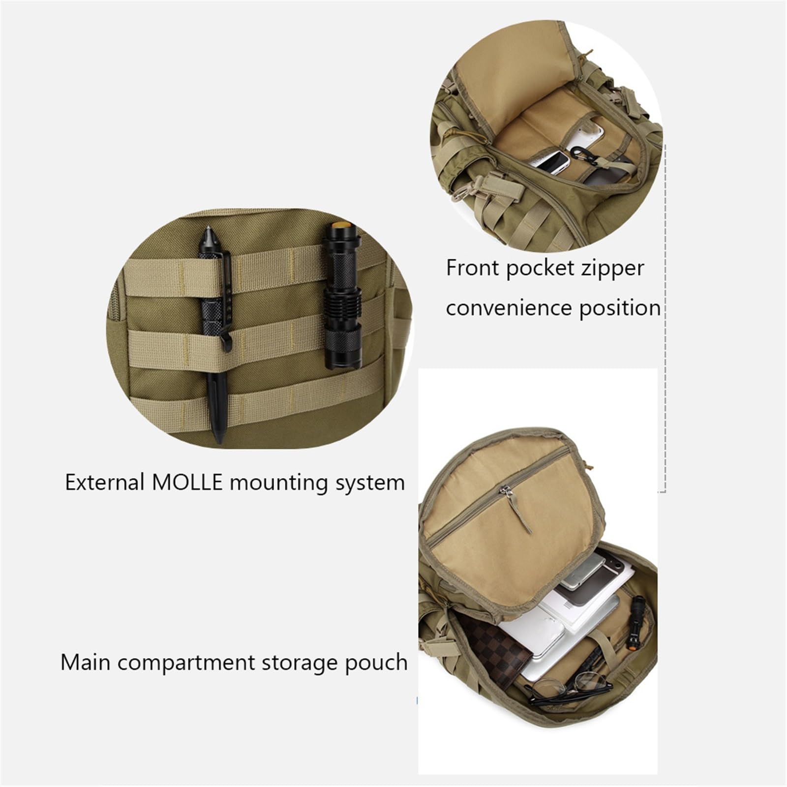 Praktyczny Plecak Męski, Wodoodporny Plecak Turystyczny Outdoor 35l Military Tactical Camping, Oddychająca Torba Sportowa Na Laptopa, Do Trekkingu, Pieszych Wędrówek, Podróży, Kempingu(Brown)