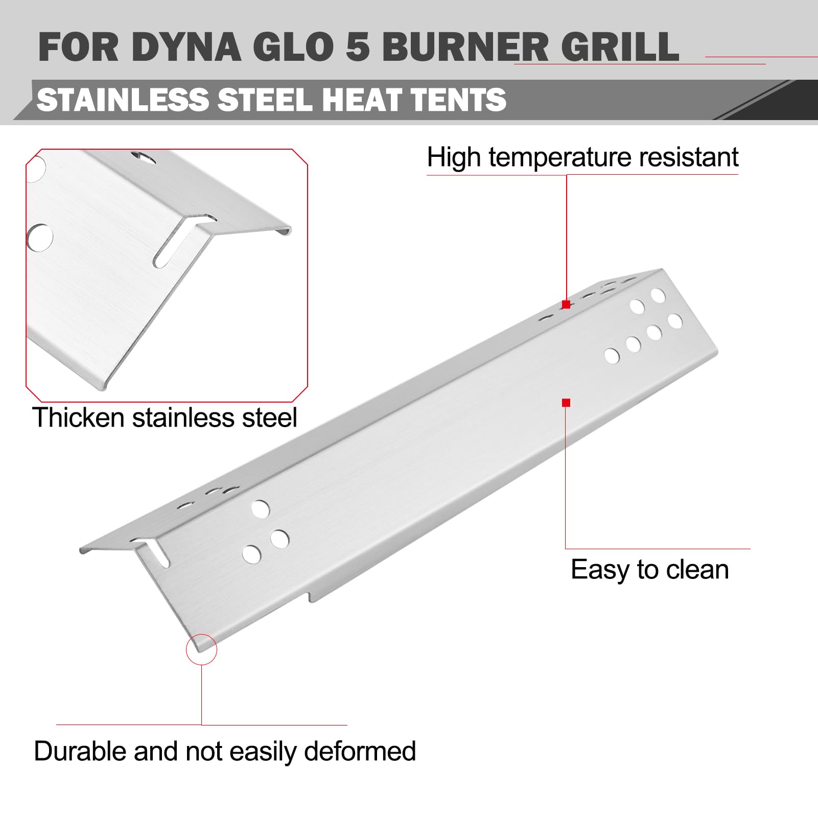 DGH474CRP Tende di calore Griglie di ricambio per Dyna Glo Grill Parti di ricambio DGH474CRP-D DGH474CRN-D Parti di griglie 70-02-411 Griglie Sear laterale Plus Piastra di calore del bruciatore 70-02