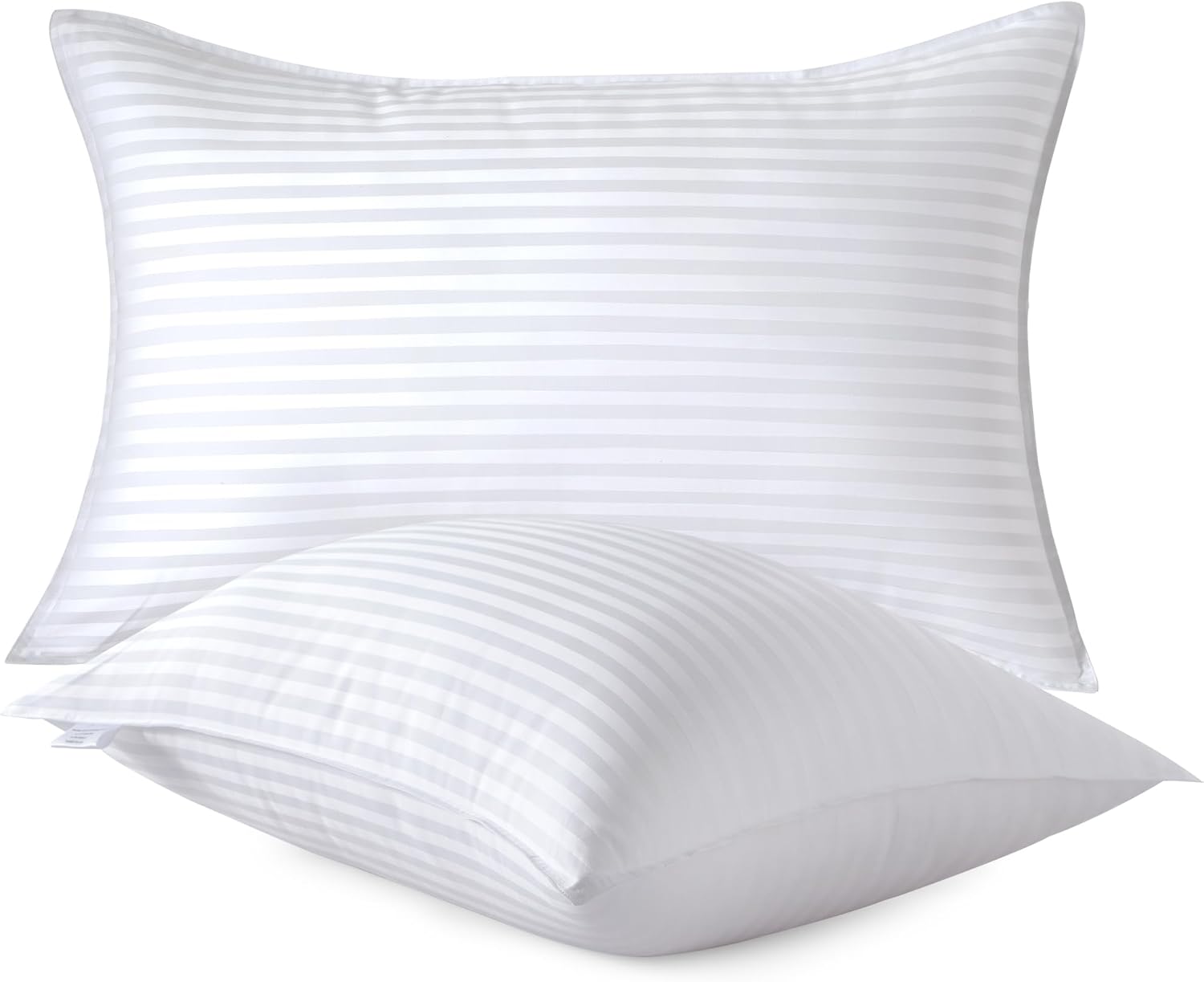 Oubonun King Size Pillows Set of 2 - Fluffy & Supportive Down Alternative Pillows with Zippered Cotton Cover - Breathable and Cool for All Sleeping Positions - Machine Washable - 20"x36" King (Pack of 2)