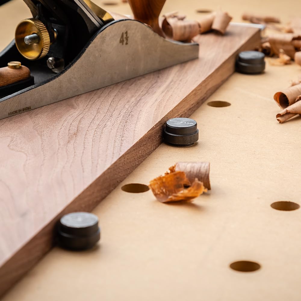 Dog Hole Routing Template for Spaced Holes - Dog Hole Template for Holding Bench Dogs, Cookies, Holdfasts & More - Non-Slip, Easy to Align Router Inlay Templates - Must Have Tools for Woodworking