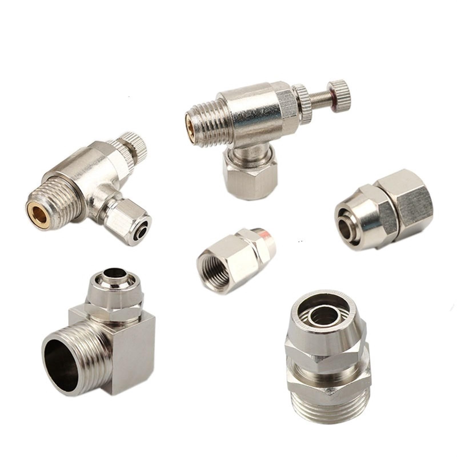 Conector rápido de tráquea 1/4 con rosca de cobre de 8 mm para neumática industrial 10 piezas 7