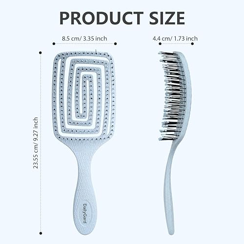 Miniatura 8 de Cepillo desenredante, cepillo desenredante ventilado para cabello seco y húmedo para mujeres y hombres, cepillo profesional de paleta curvado para