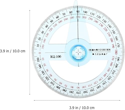 Miniatura 9 de Transportador de 360, paquete de 15, transportador circular de plástico azul transparente, reglas redondas, herramientas de dibujo para educación