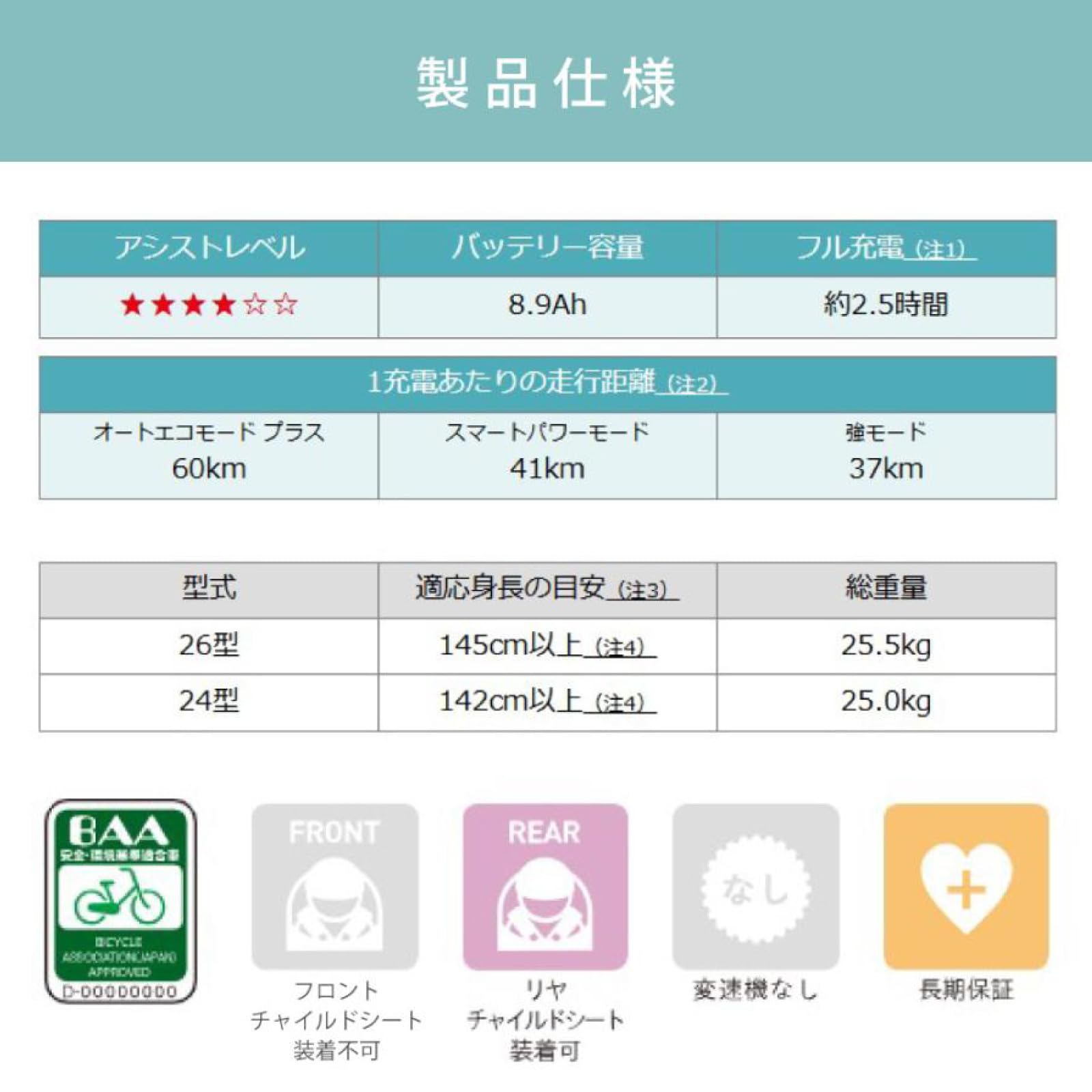 Amazon | ヤマハ発動機 電動アシスト自転車 パスチア 26インチ 8.9Ah