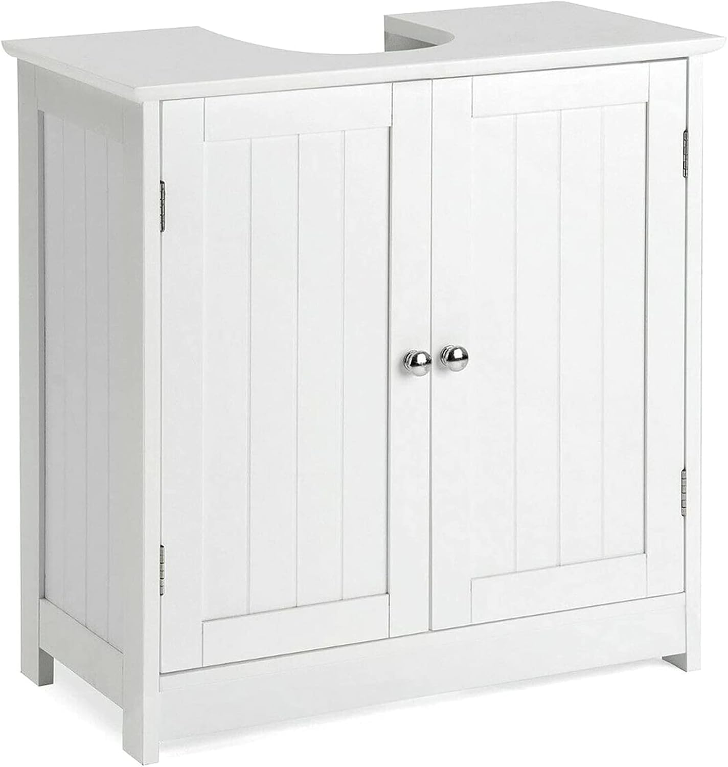 White Under Sink Bathroom Free Standing Wooden Sink Storage