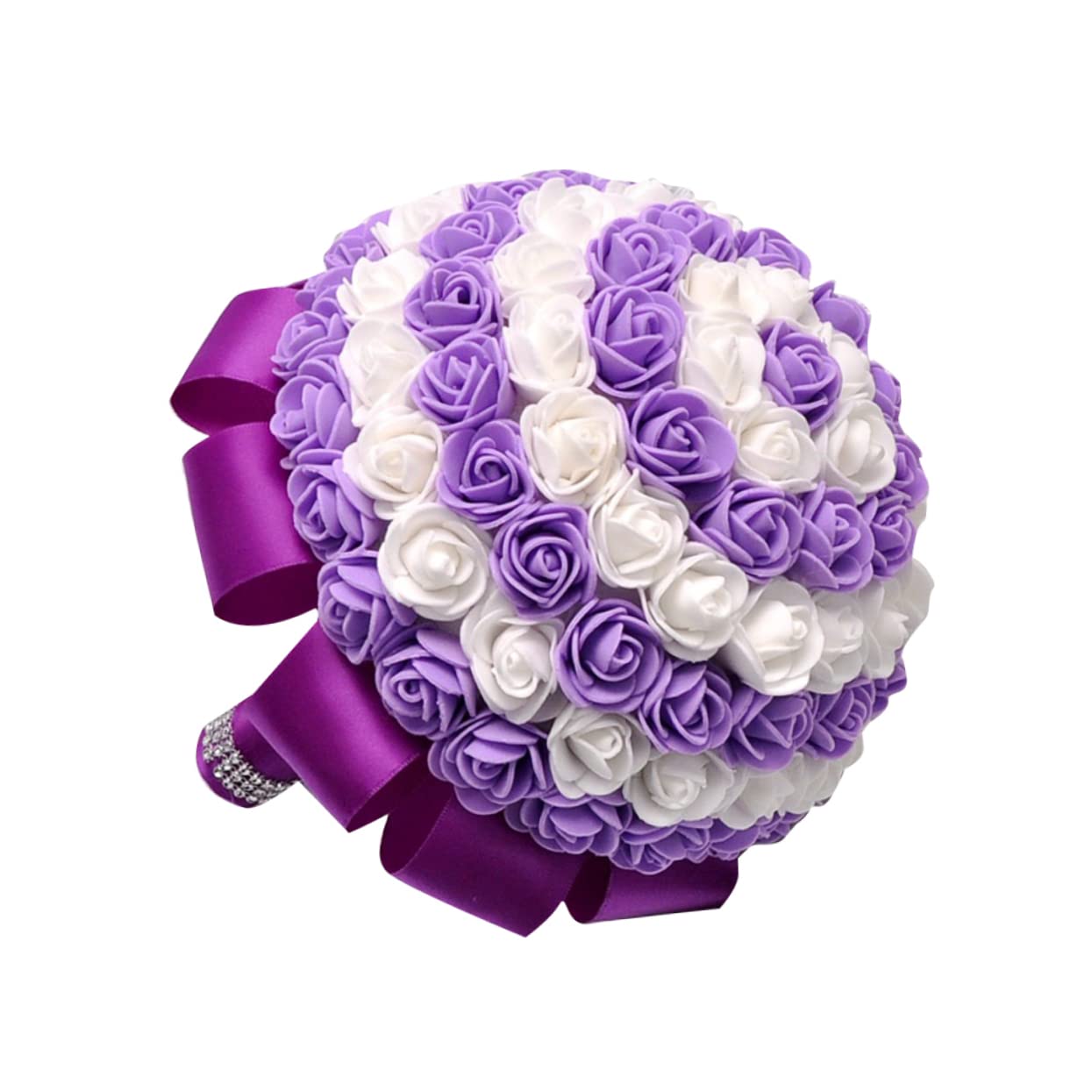 ABOOFAN 2 STK Braut Blumenstrauß hochzeitsdeko Wedding Bouquet Brautjungfer wirft Blumenstrauß Rosenstrauß Hochzeitsstrauß für die Braut Handheld schmücken Brosche Violett