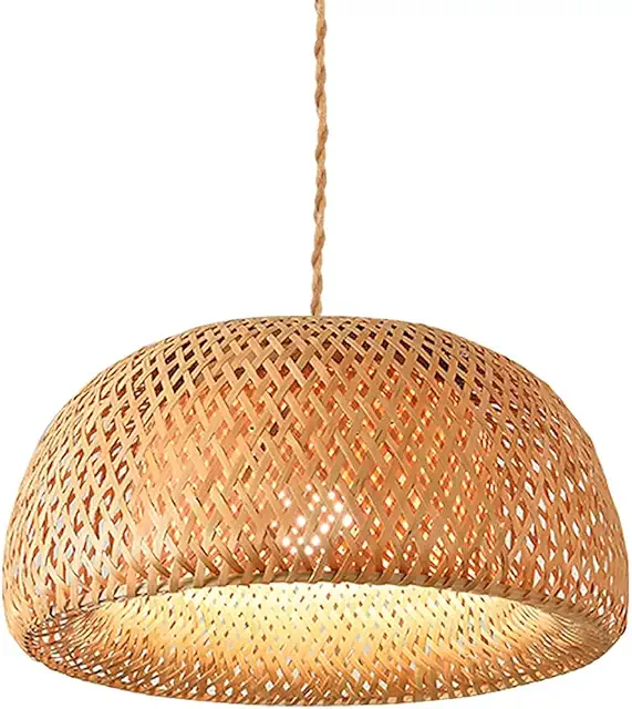 Lámpara colgante BARCELONA LED de mimbre Hanna - Estilo boho rústica para cocina, dormitorio, comedor o salón