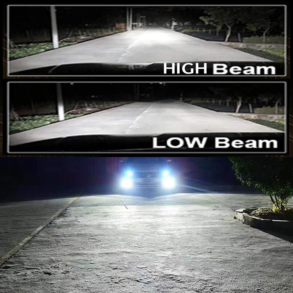Lampadina h4 led per auto 12V, camion 24V, h4 led moto, 2 pezzi, luce bianca, 12000LM, 6500K, design 1: 1