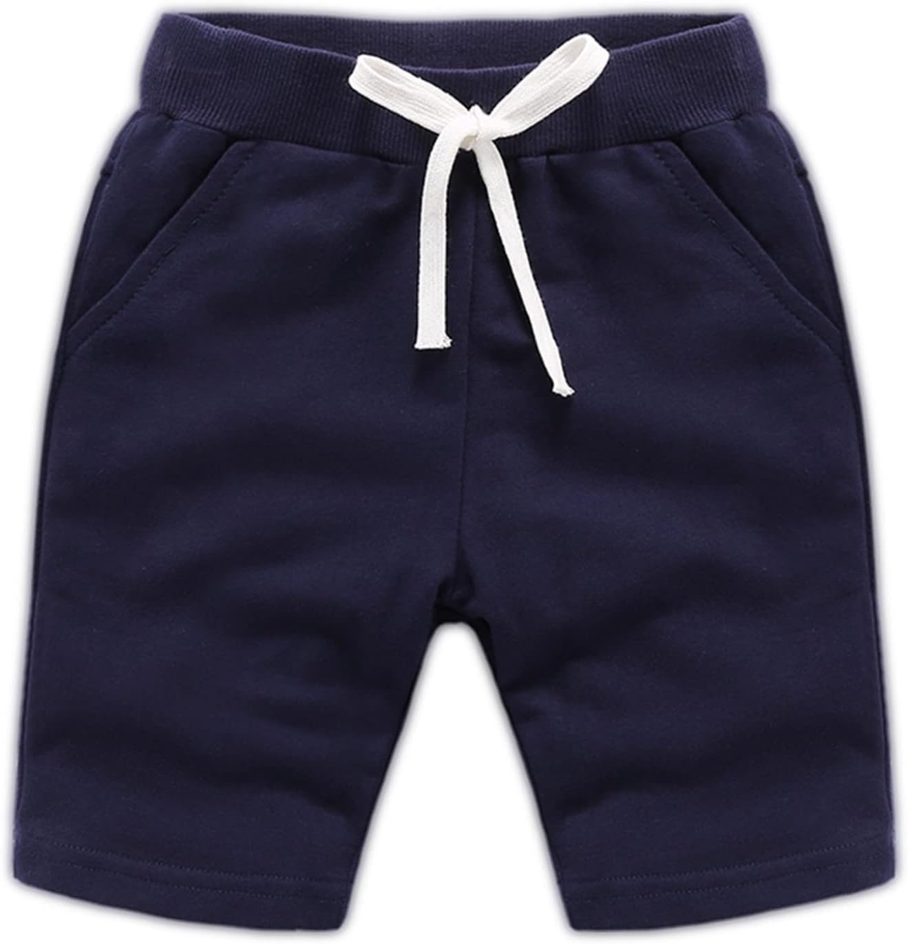 Baby Toddler Boys Summer Cotton Shorts Elastic Waistband Solid Color Drawstring Casual Loose Shorts
