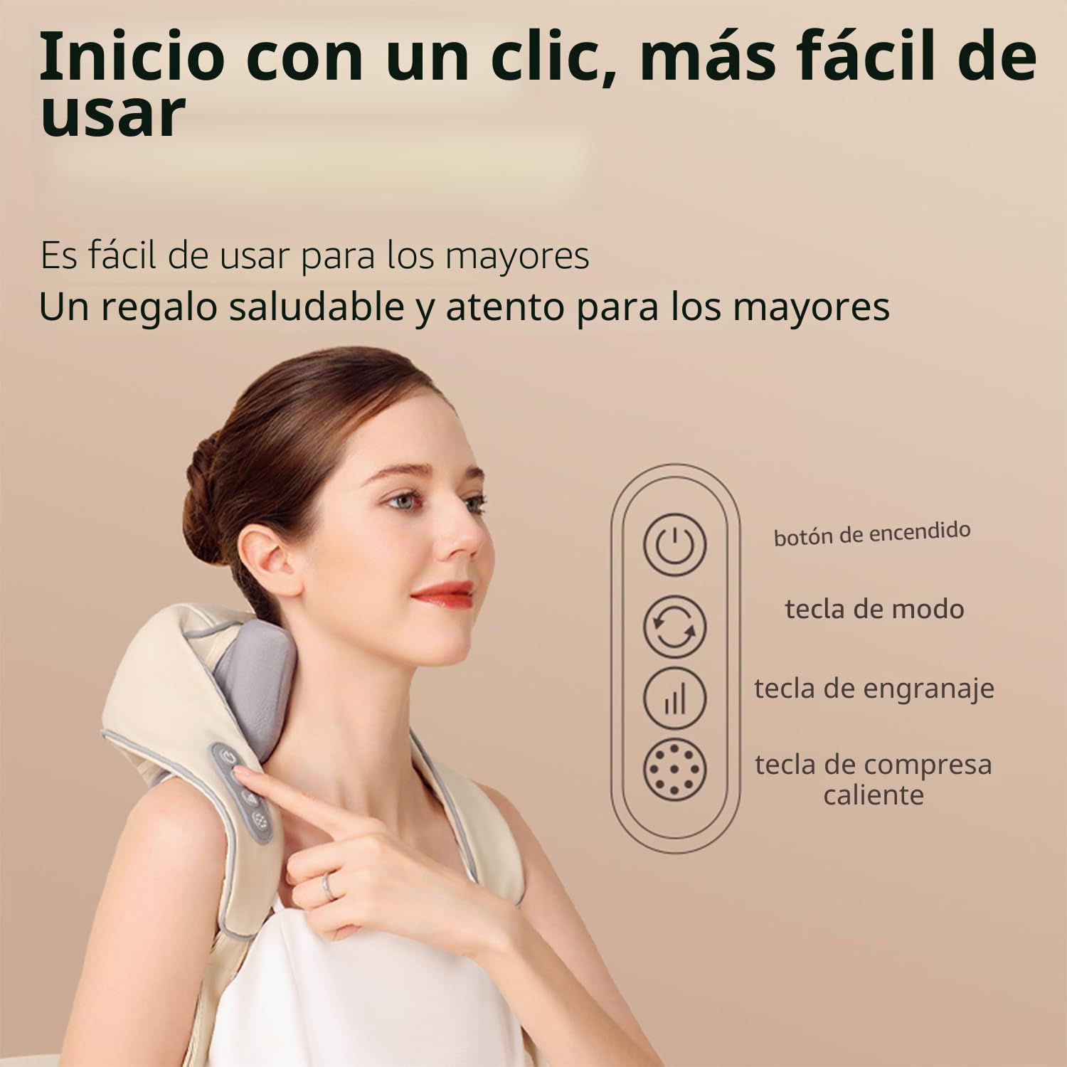 Masajeador de cuello con calor, masajeador de hombros Shiatsu, masajeador eléctrico de acupresión para cuello, regalo de San Valentín para padres, ancianos, salud, mujeres, hombres, masaje de