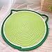 Anti-Scratch Cat Floor Mat for Sleeping, Creative Weaving Cat Head Design, Kitten Sleeping Cushion, 48x43cm (Green)