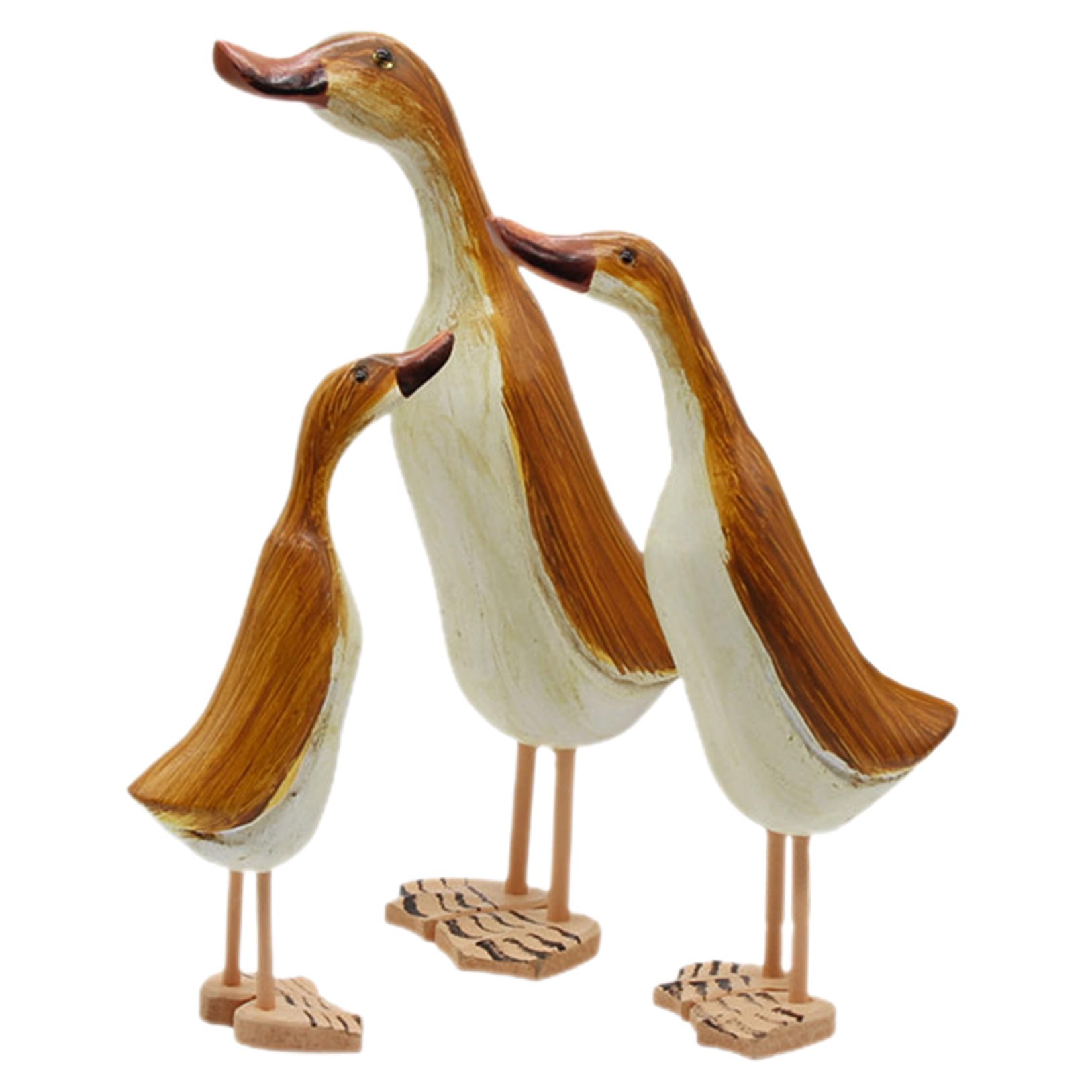 Statuettes en bois de canard objet déco sculpté nature pour maison et hôtel