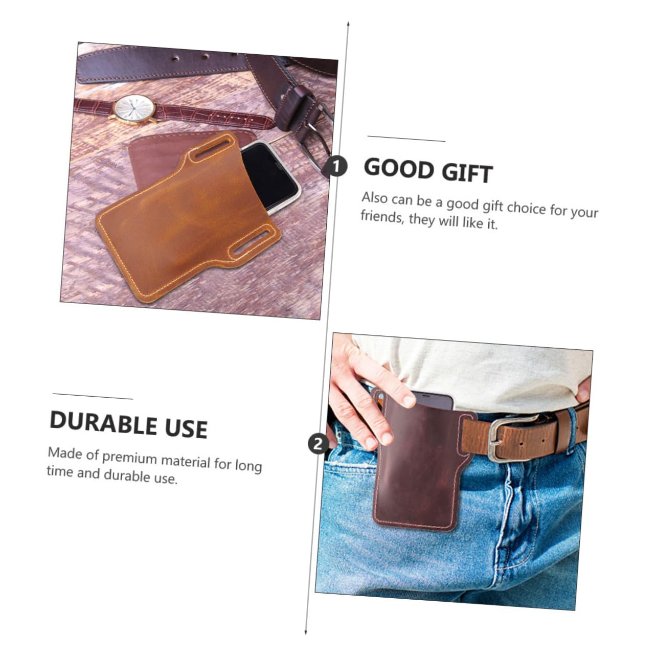 Handy Bauchtasche für Herren 2 Stück Packung aus Pu Shopping und Wandern