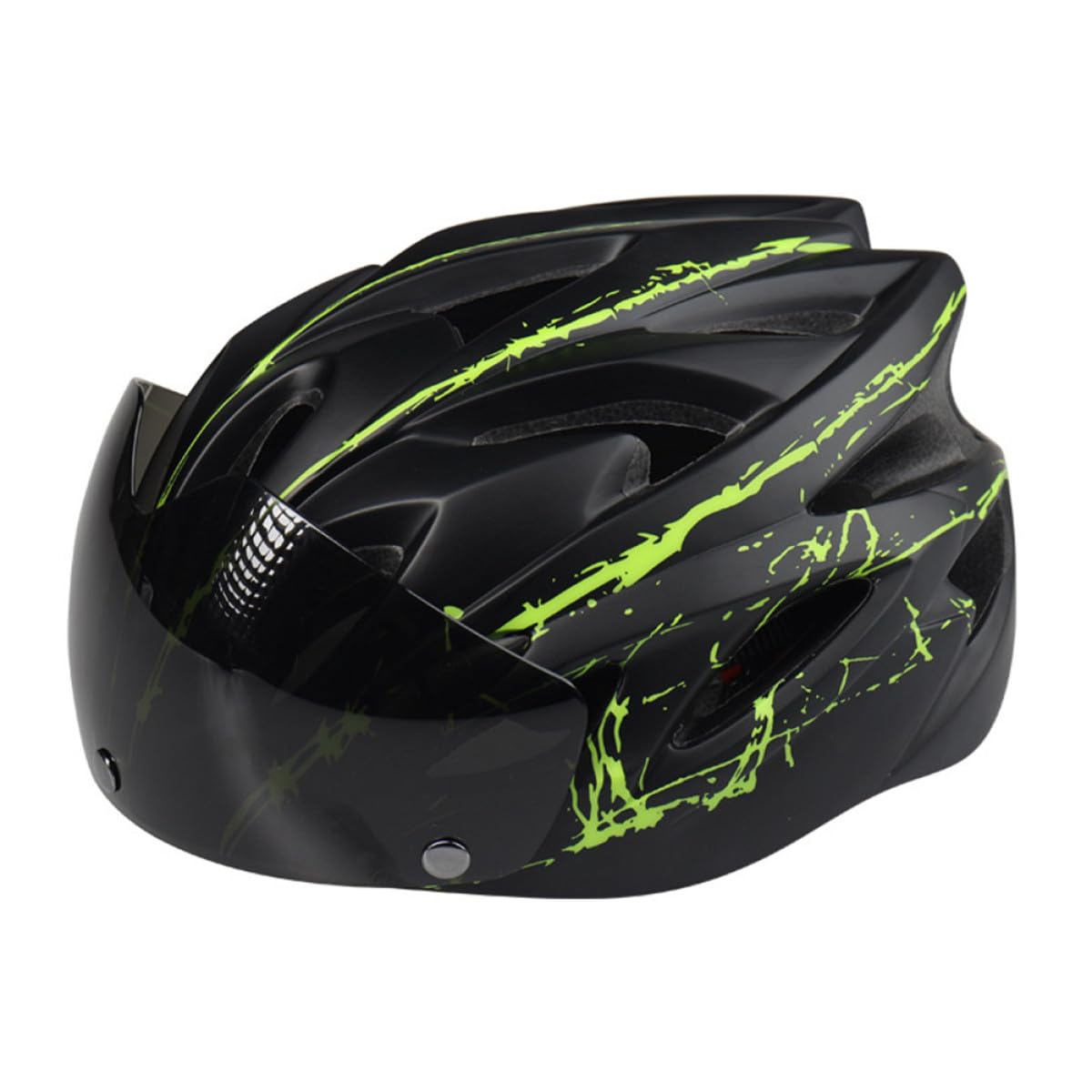 Casco da Ciclismo con Visiera Magnetica, Traspirante e Regolabile | Protezione del Capo per Corsa e Pedalata, Struttura in Pc, Colore Nero, per Uomo e Donna