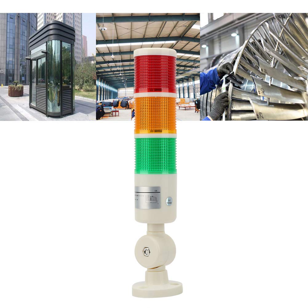 Yumo 24V DC 3layer LED Signal Tower Flashing Warning Light With Buzzer - View #5