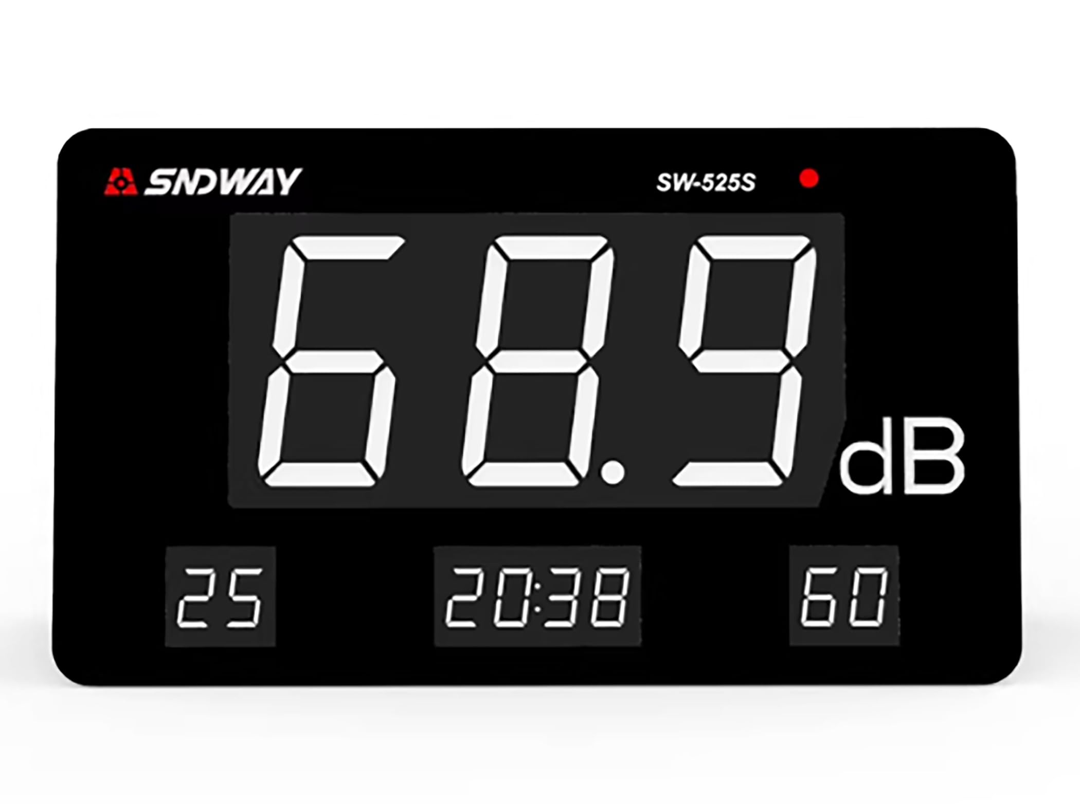SW-525S 30-130dB Digital Meter Desktop Sound Level Meter with 6 inch LCD Display Meter Decibel Noise Time Temperature Humidity Meter for Classroom, Studio, Factory,Concert Hall-picture-30