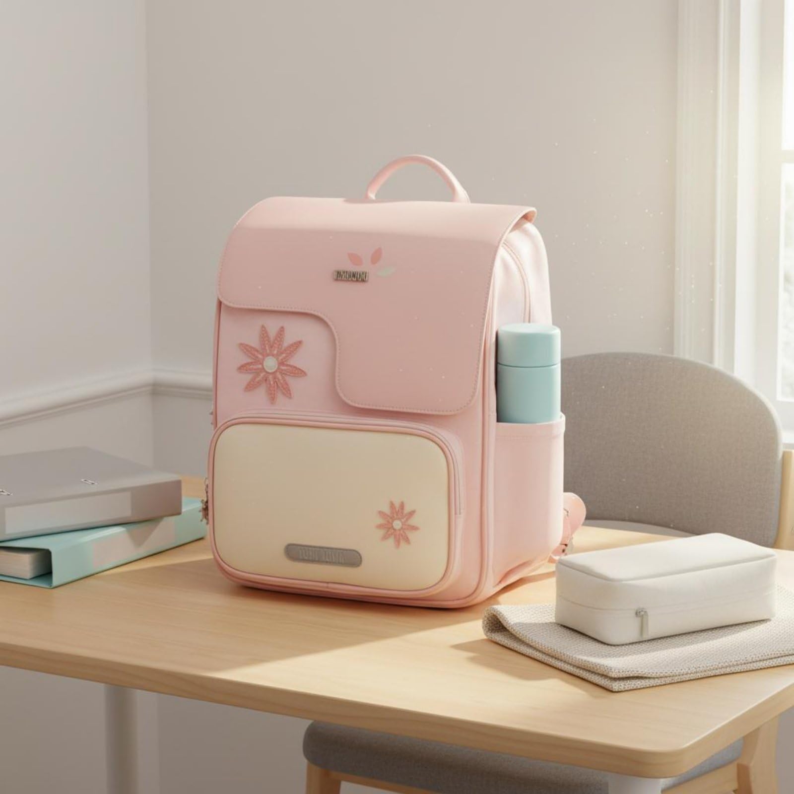 Zaino Scolastico Bambini Zainetto Scuola Zaino Studente Cartella Ragazzi con Design Leggero Riduci Carico E Grande Capacità in Microfibra Nylon, Array, Nero E Marrone