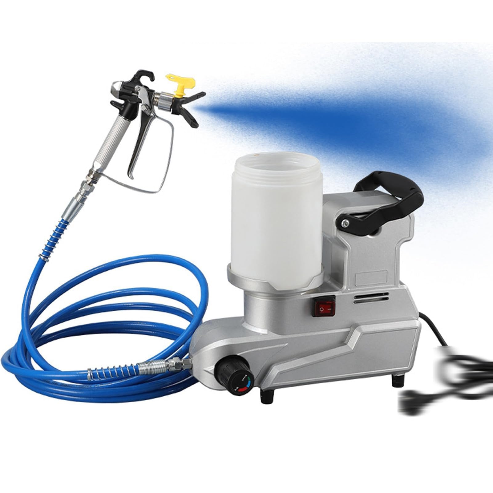 1600 W Pulverizador De EmulsióN De Pintura Sin Aire, Pistola De Pintura Airless PortáTil con Manguera De 5 M, para Muebles, Techos Y Paredes Interiores, Y Aplicaciones De Pintura Interior Y Exterior