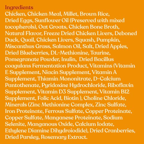 Made By Nacho Dry Cat Food, Cage-Free Chicken, Duck & Quail Recipe, High Protein Kibble With Freeze-Dried Raw Chicken Liver 2Lb - 2 Pack #TOP6