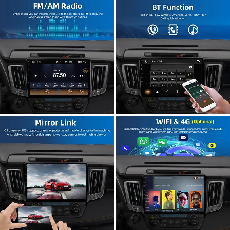 Autoradio Android RAV 4 2013-2017 avec écran tactile capacitif et double USB