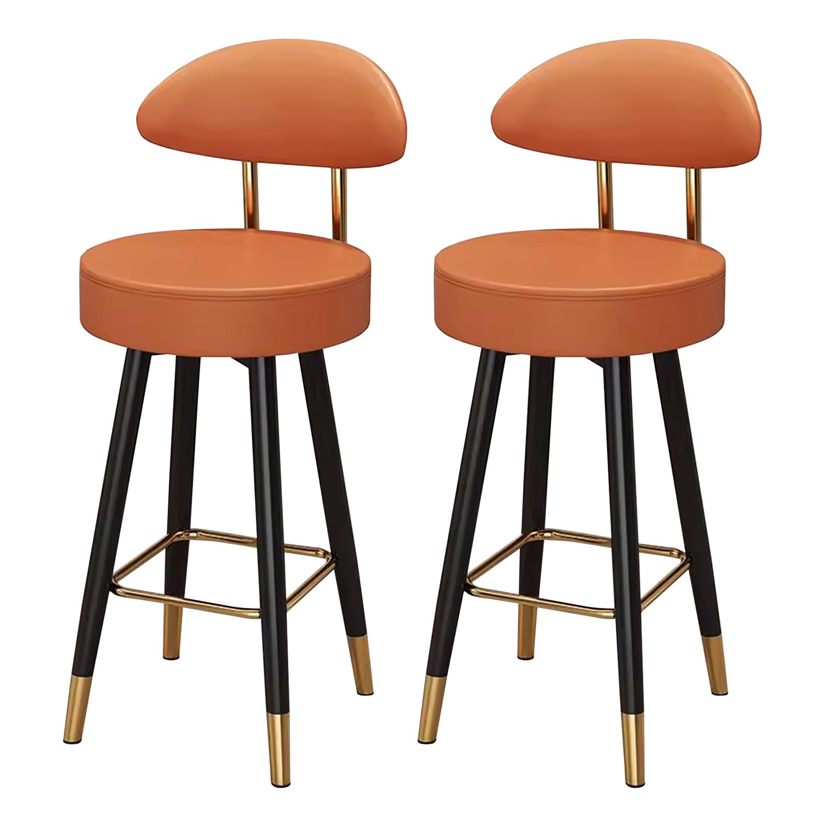 Amazon｜フェイクレザーバースツール2個セット、背もたれと