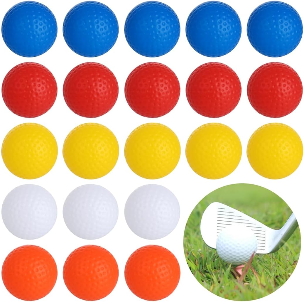Golf Balls 125 Pcs, Practice Realistic Balls, Multi-Colored with Limited Flight, Hollow Plastic Training for Golf Party Supplies, Outdoor Indoor Practice