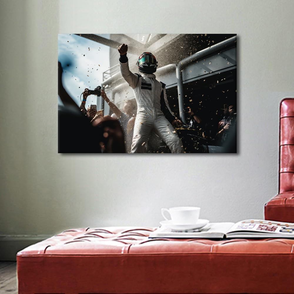 Wall Art for Living Room Driver Celebrating on the Podium Wall Paintings - Image 3
