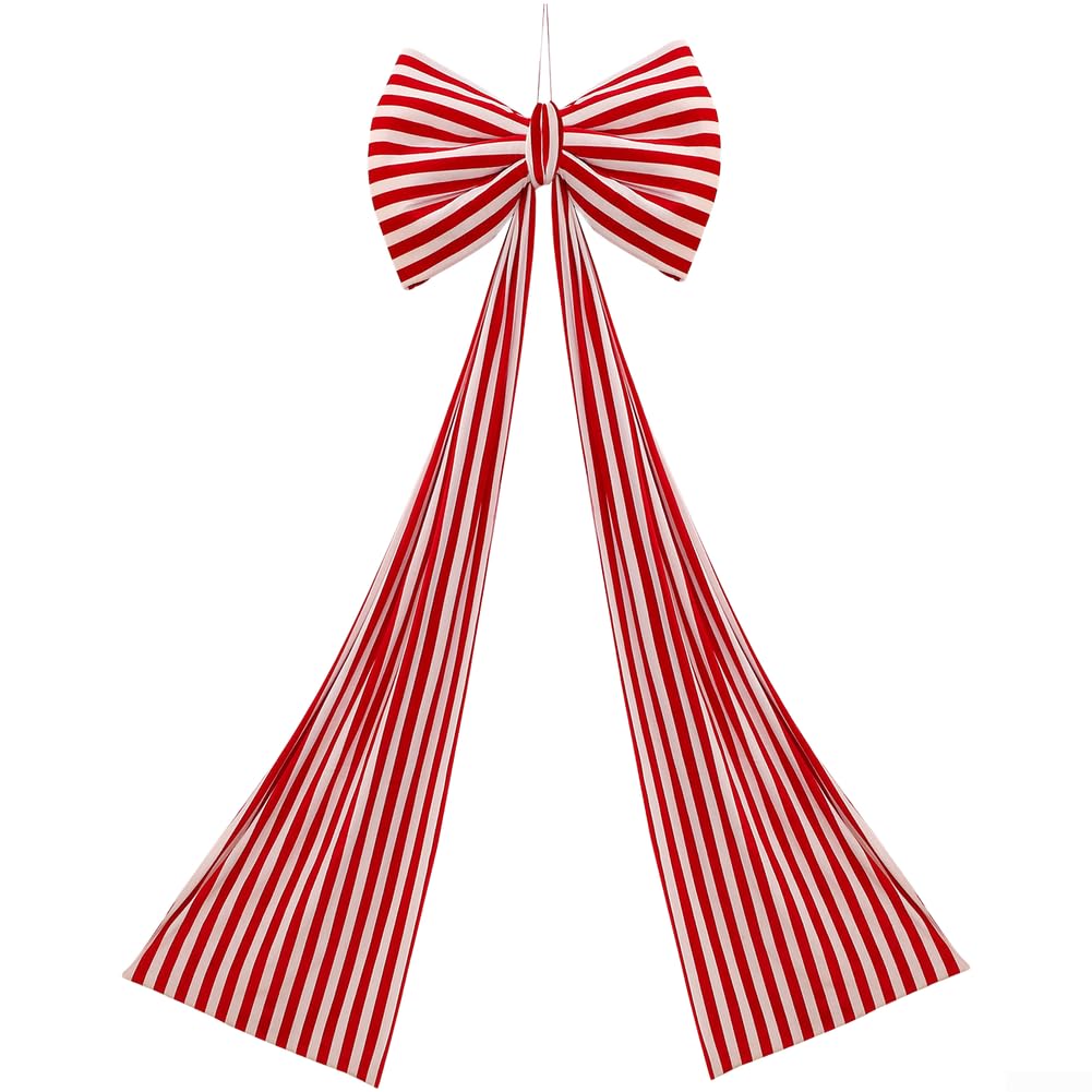 Rot-Weiß karierte Christbaumschleife 40x110cm für deko Rot-Weiß(80 * 210cm)