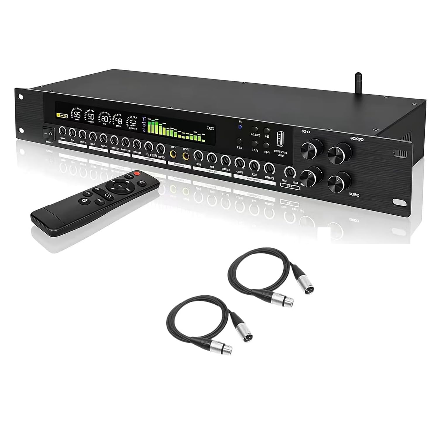 Procesador de audio digital preetapa con ecualizador antiaullidos, pantalla LCD, ritmo de espectro dinámico, efectos ajustables para uso doméstico y escénico