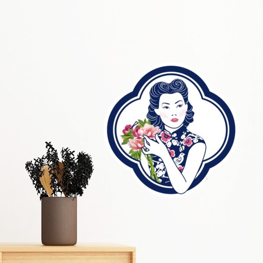 Sticker fleur chinoise amovible pour masquer un mur blanc sans abimer la peinture