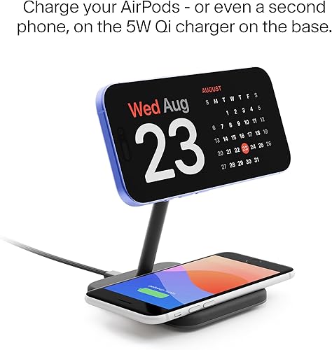 Miniatura 6 de Twelve South HiRise 2 Deluxe - Estación de carga inalámbrica 2 en 1 para dispositivos Apple, cargador Qi2 MagSafe, soporte de cargador inalámbrico