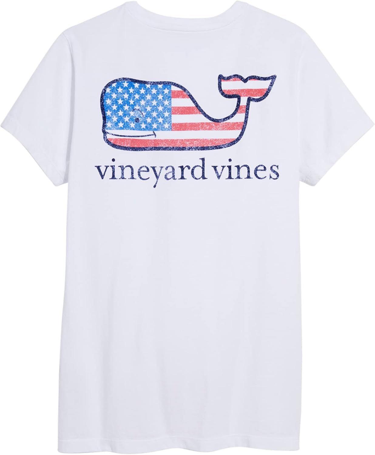Vineyard Vines Womens Flag Whale Short-Sleeve Pocket Tee - Image 4