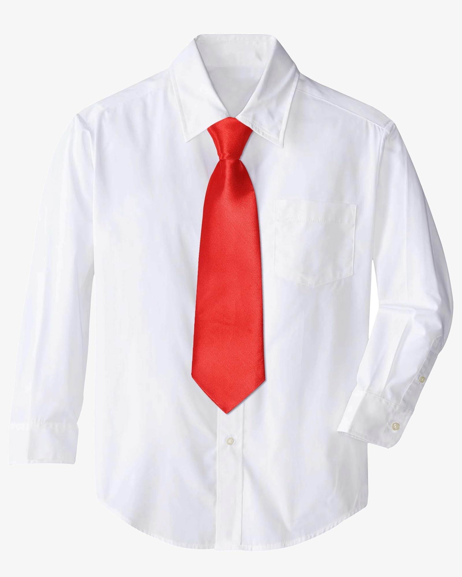 THE BOW TIE HOUSE Adjustable Satin Neck Tie for Kids | Party Wear Necktie for Boys, Toddler & Youth | Perfect for Weddings, Graduations, School Uniforms, and Party Wear | Red - 2-6 Years 1
