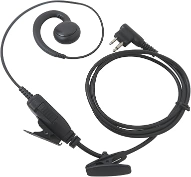 PTT Mic Swivel Earpiece Compatible for Motorola Radio Bearcom Radios BC10, BC20, BC90, BC95, BC120, BC130