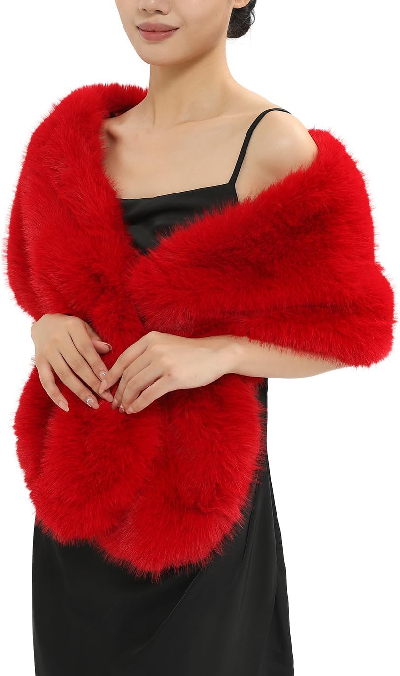 - Fur Collar Scarf for Women Faux Fur Scarves Neck Shrug for Fall Winter Coat Dress