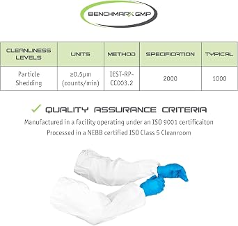 Sterile Cleanroom Sleeve Covers, Extra Long 22', 100 Pairs/Case, White