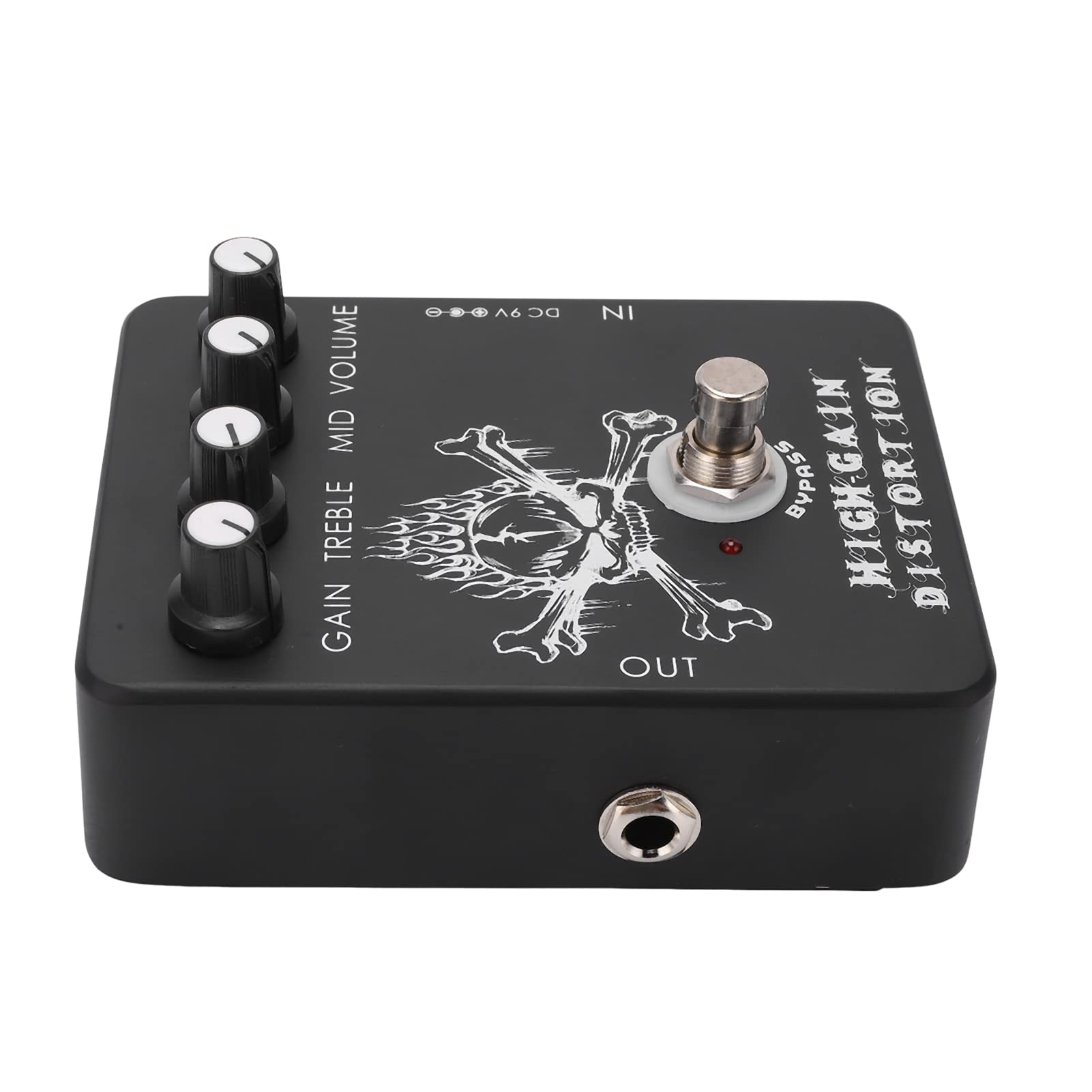 Pedale Effetti in Metallo per Chitarra Elettrica con Distorsione Ad Alto Guadagno Flash LED 11mA per Musicisti Rock Metal