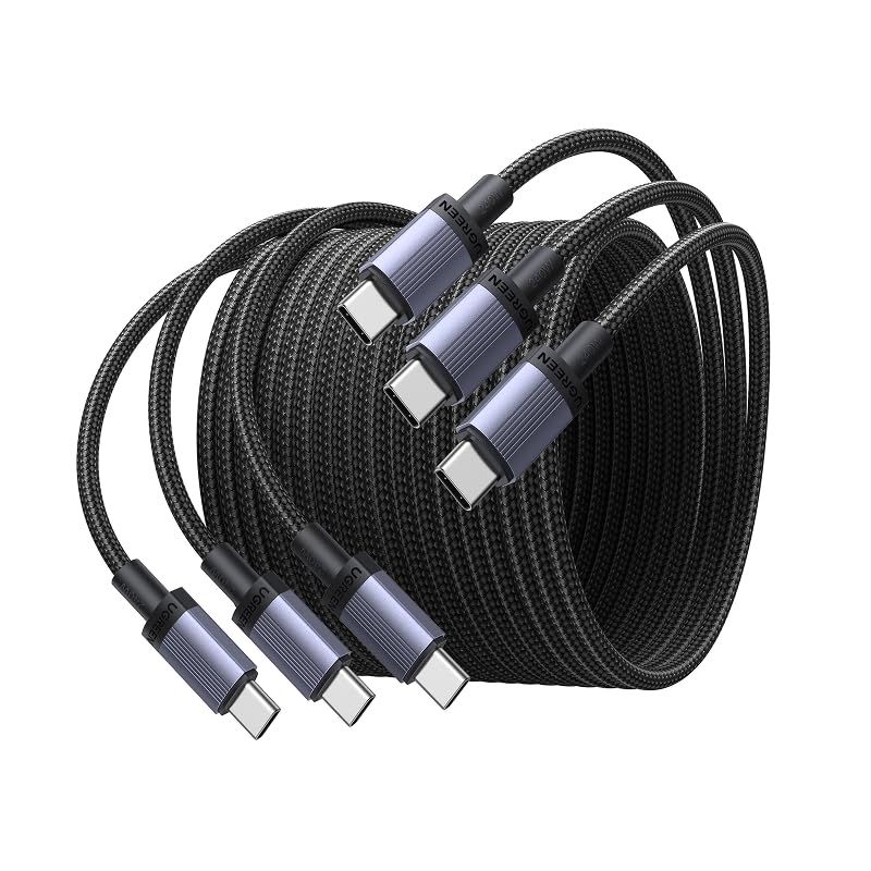 Image of UGREEN 240W USB C Cable 3-Pack, Fast Charging for Laptops & Phones, 6.6FT