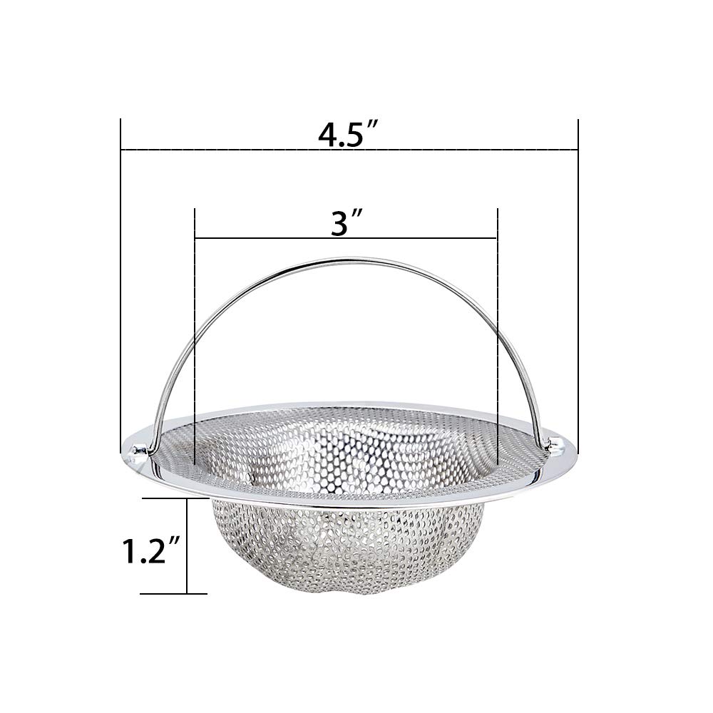 2 Stück Edelstahl-Siebkorb Für Spüle – 304 Rostfrei, Für Abflusslöcher 71-85 Mm, Tiefe 40 Mm
