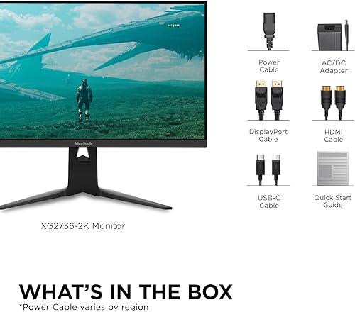 Miniatura 8 de ViewSonic XG2736-2K Monitor de juegos IPS de 27 pulgadas 1440p con 240Hz, FreeSync Premium de 0.5 ms, compatible con NVIDIA G-Sync, iluminación RGB,