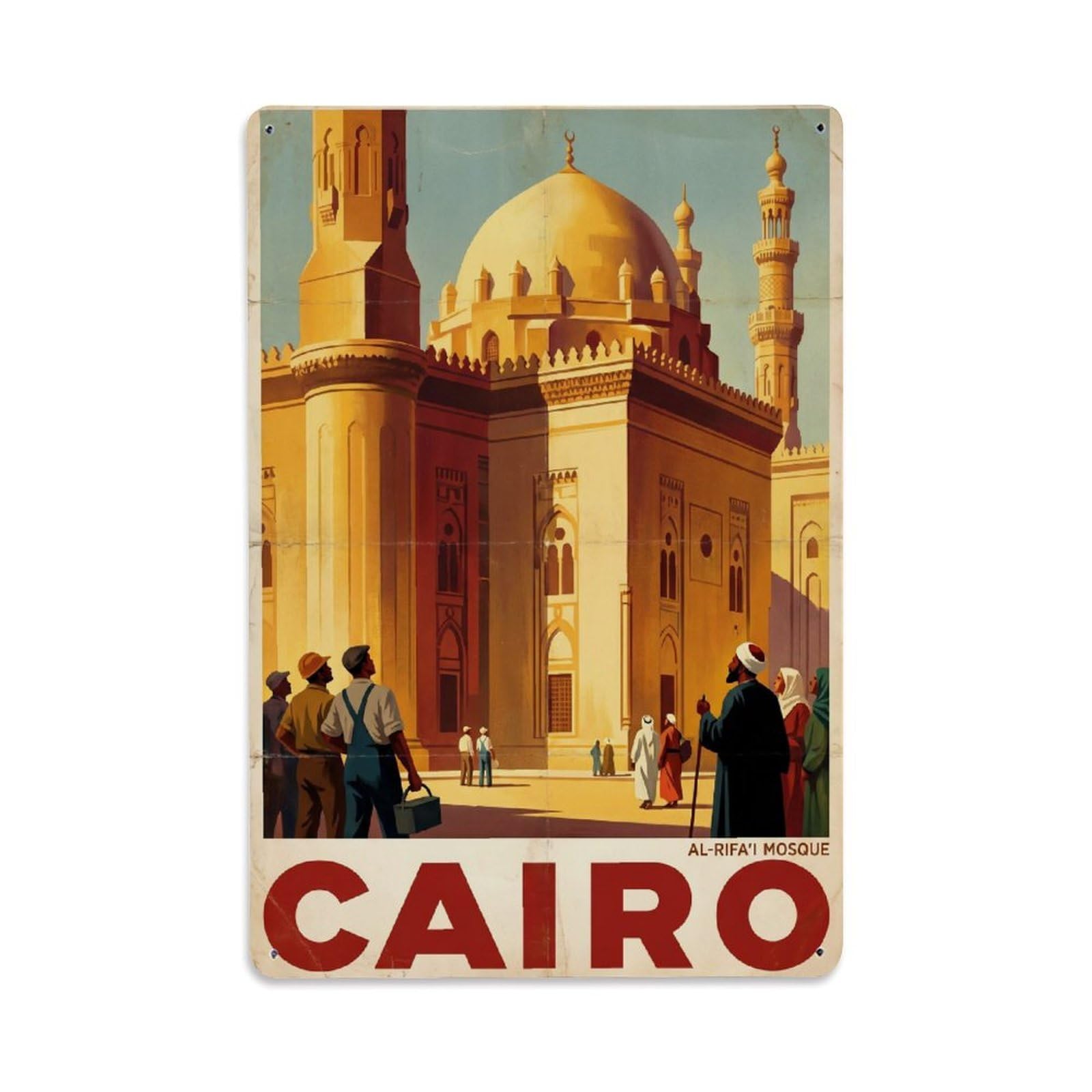 Gead 8X12inch Style Vintage Travel Cairo Treasure Metal Tin Sign