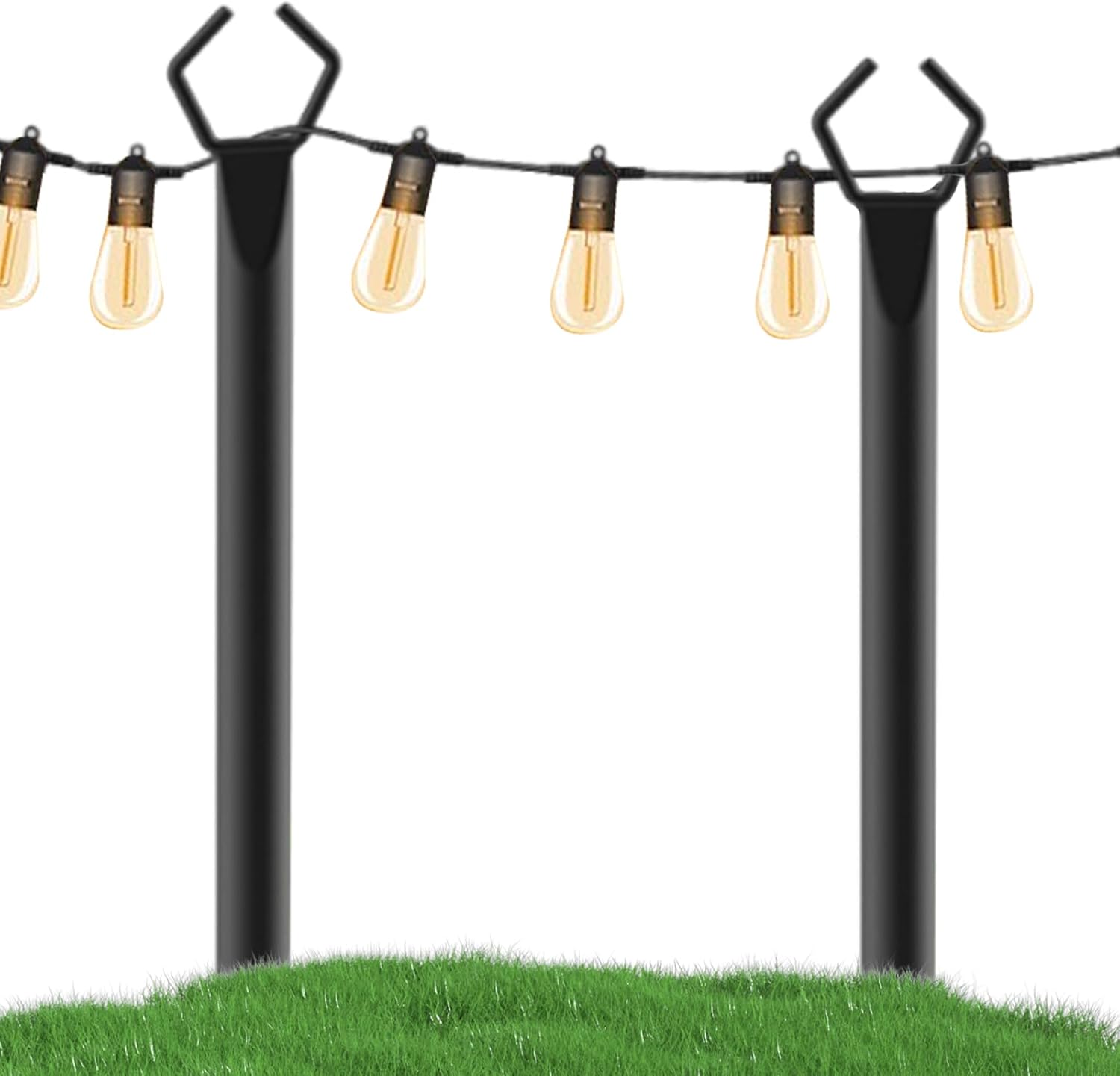 Glow Yard Poles – Lawn Light Mount, Outdoor Lighting Holder | Durable Patio Light Pole For Garden Decoration, Backyard Metal Lighting Stand For Lawn Parties, Driveway Events, Outdoor Corners