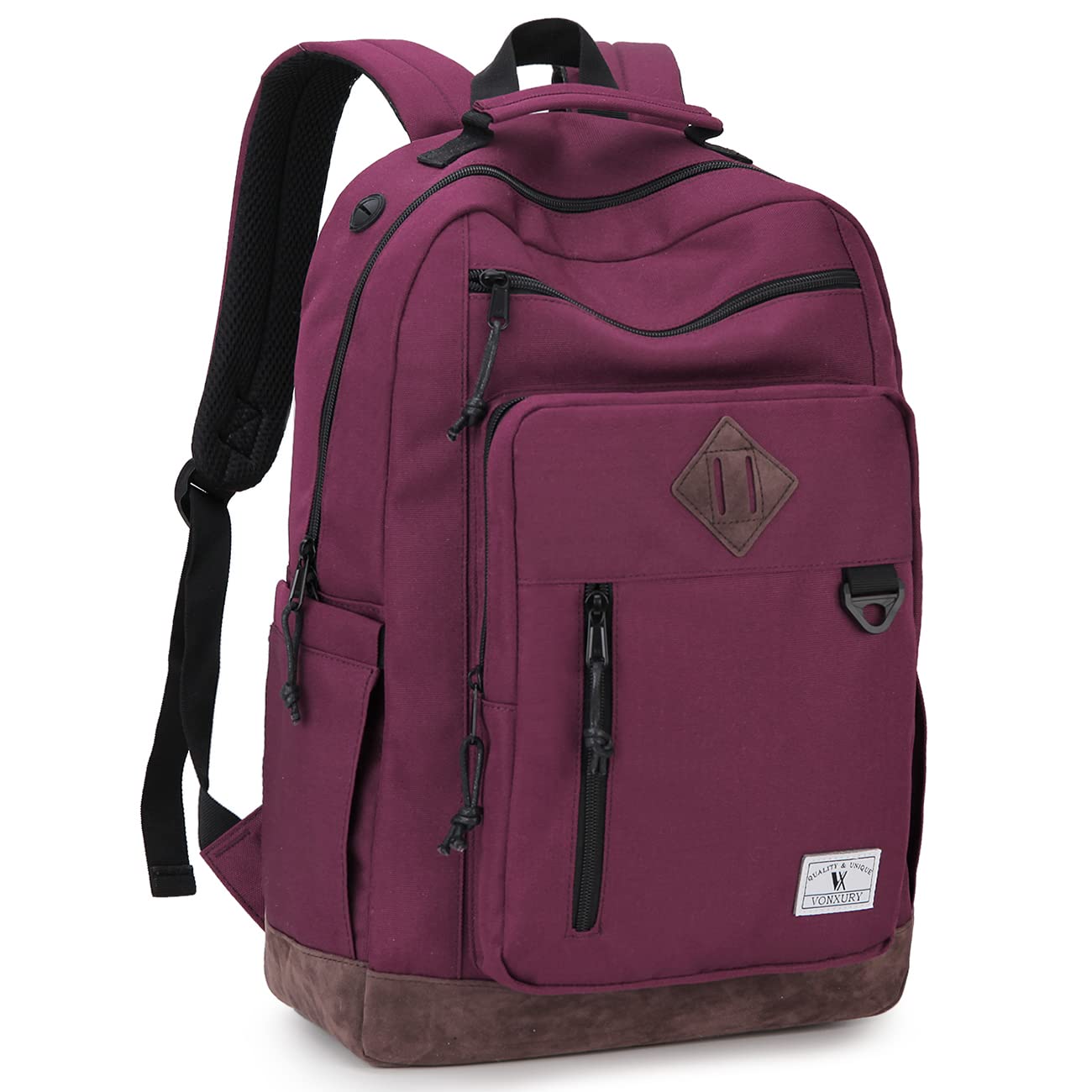 VX VONXURY Backpack for Men Women,Lightweight Bookbag with Mulitiple Pockets,Classical Water Resistant Travel Backpack