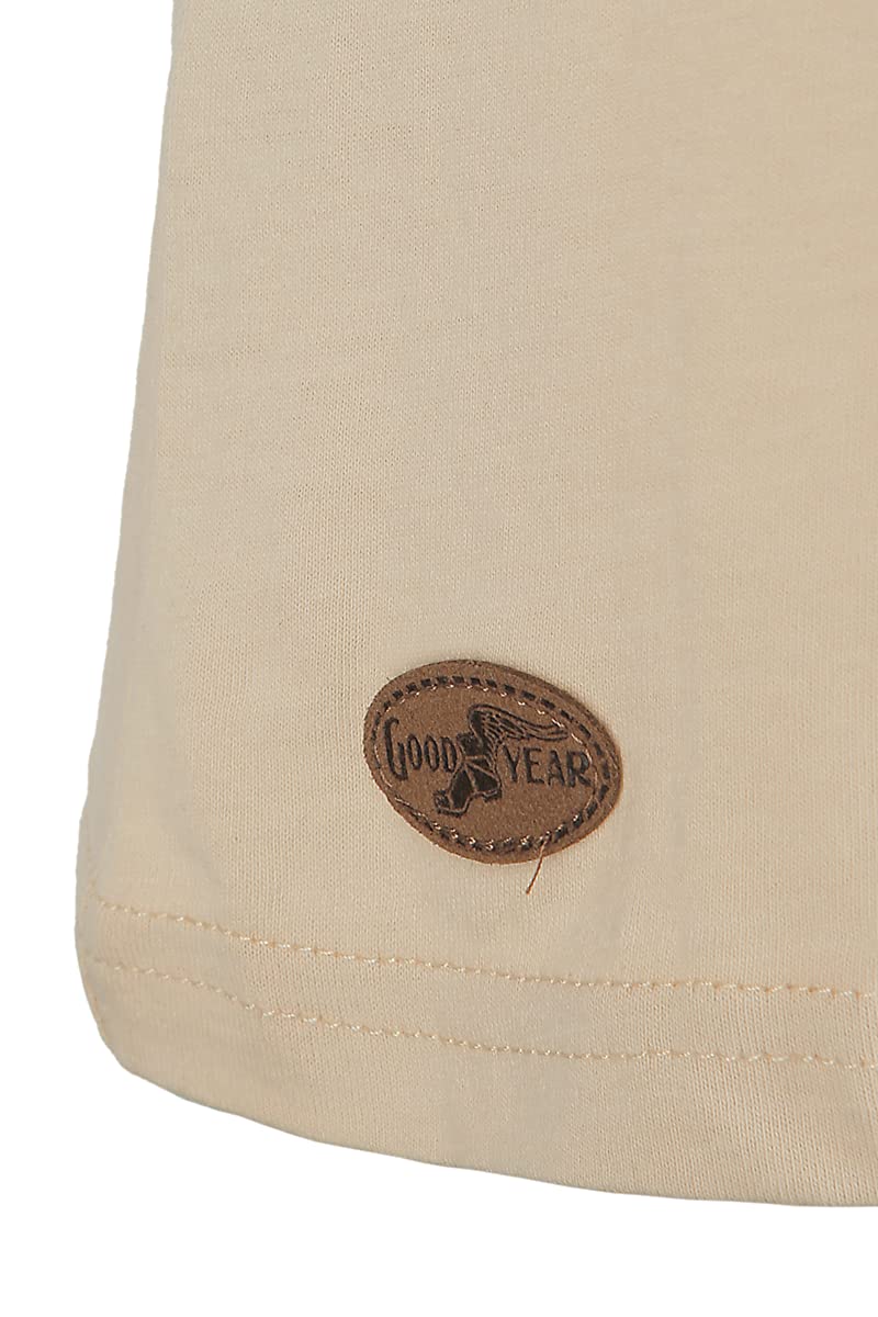 Goodyear Grand Bend Hombre Camiseta Beige 100% algodón Estrechos