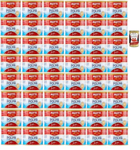 Mutti polpa di Pomodoro Tomatenpulpe Tomaten sauce 100% Italienisch 48x 210g dose + Italian gourmet Polpa
