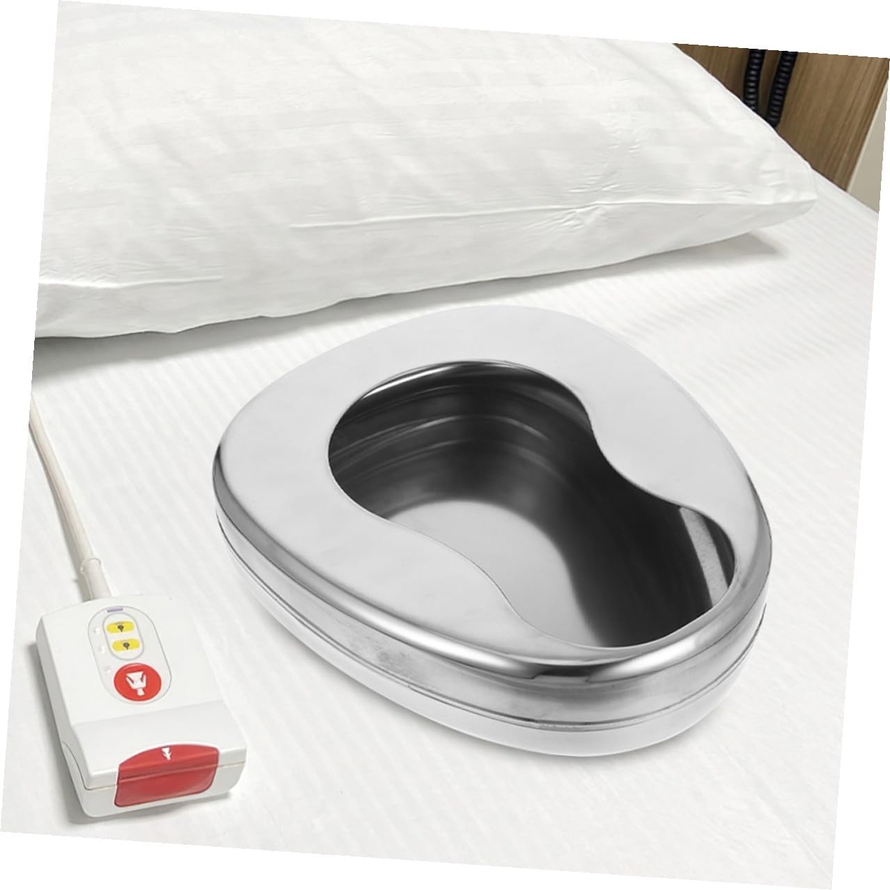 SAFIGLE Stainless Steel Bedpan 2pcs Set Portable Metal Bed Pan for Elderly and Bedridden Patients Home Care Hospital Use