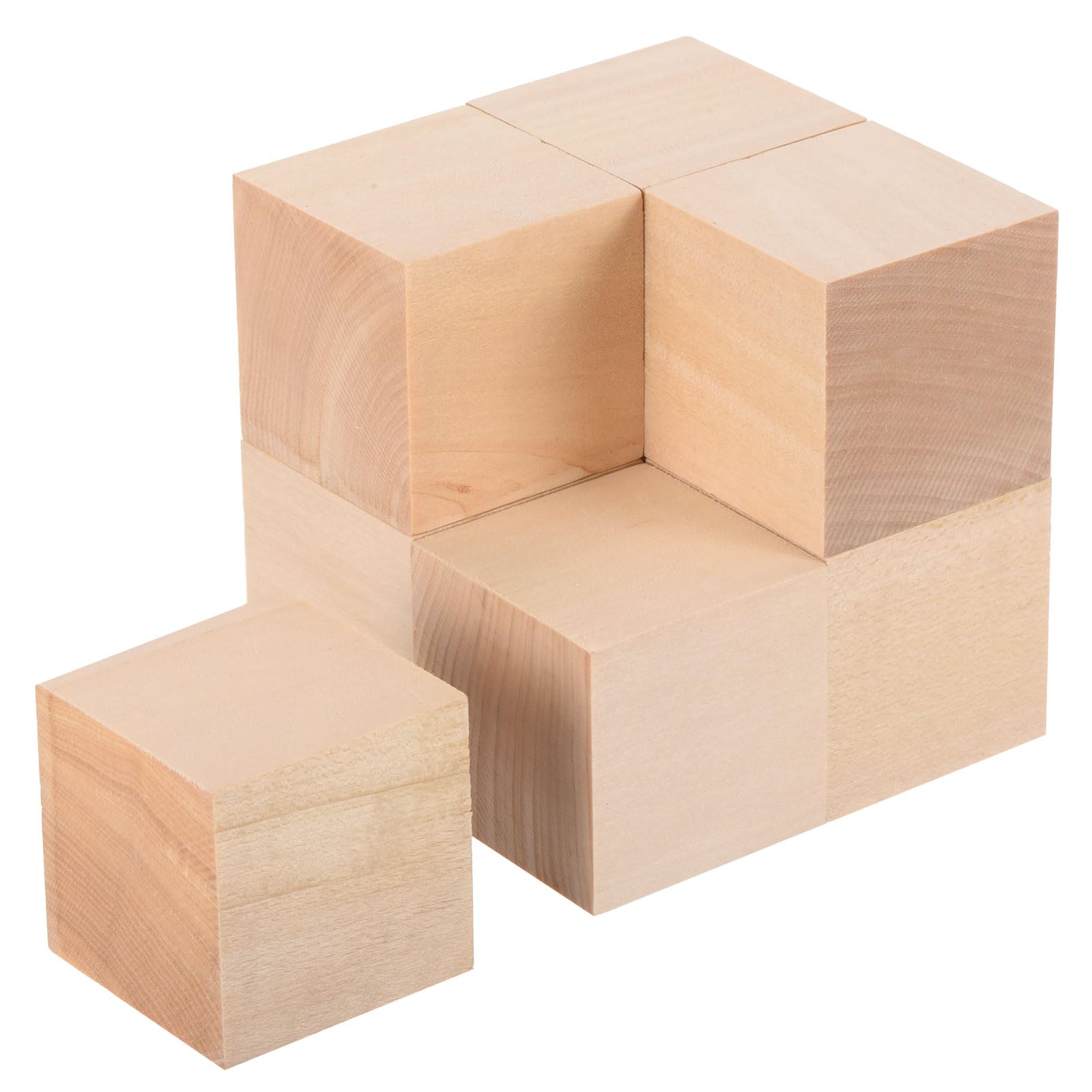 sourcing map 8Pcs Basswood Carving Block, 1.97"x1.97"x1.97" Square Wooden Dowels Blocks for DIY, Arts Decoration, Crafts Whittling, Hand Carved