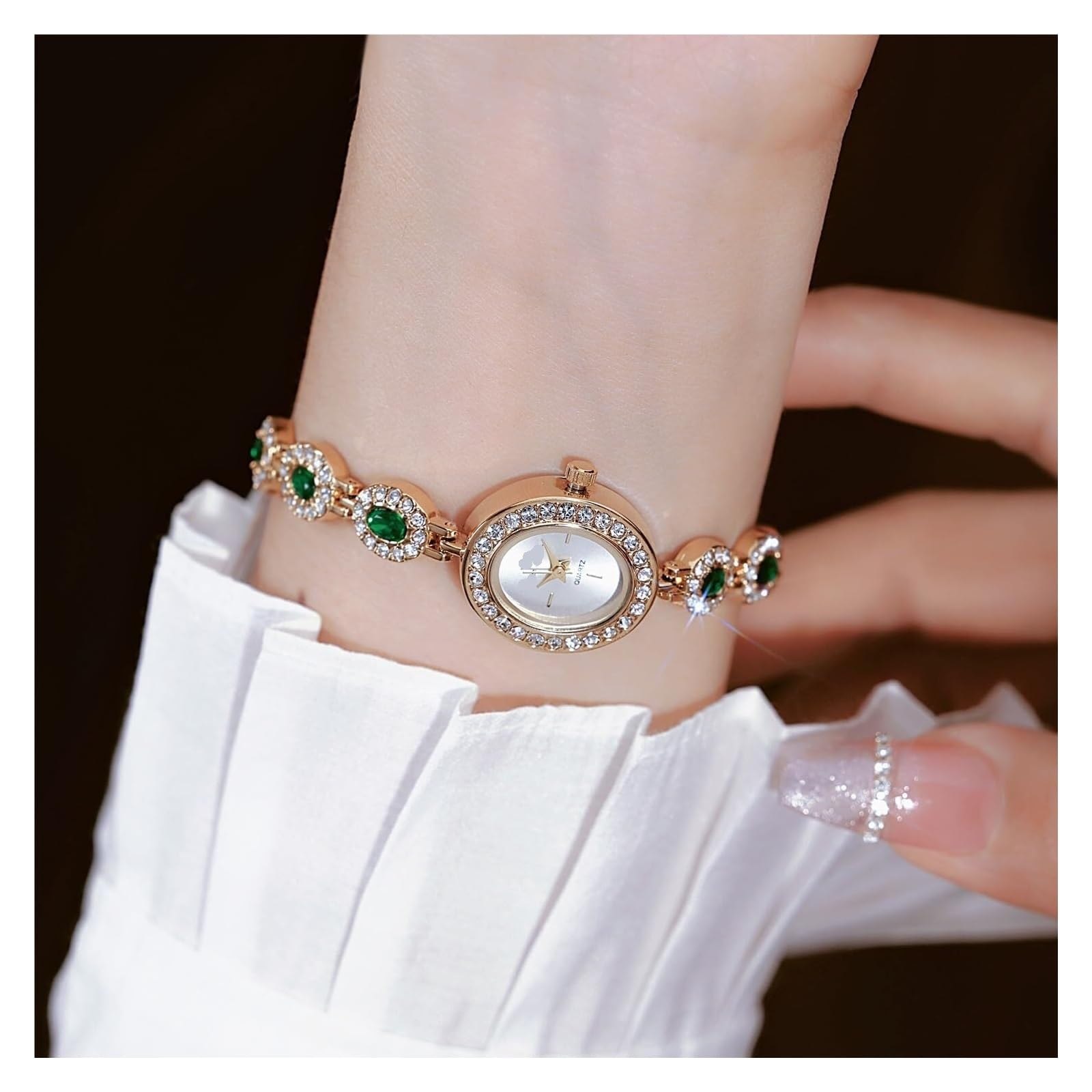 Orologi da polso da donna vintage di lusso con quadrante ovale, piccolo braccialetto di diamanti, orologio al quarzo alla moda, delicato e impermeabile watch